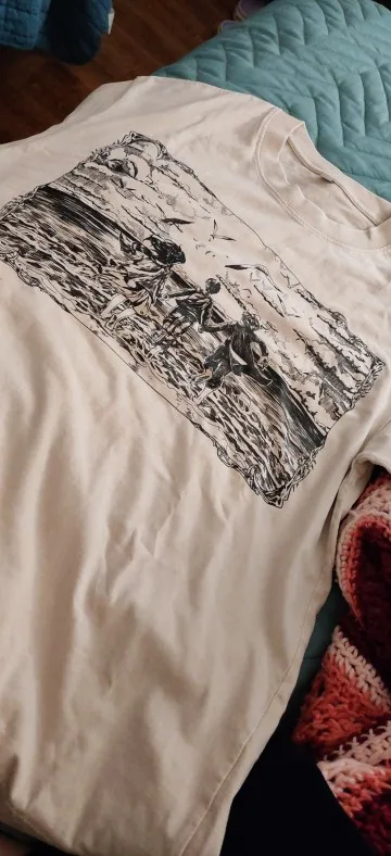 Attack on Titan T-Shirt – Anime Fan Art Design with Character Collage | Oversized Beige Tee