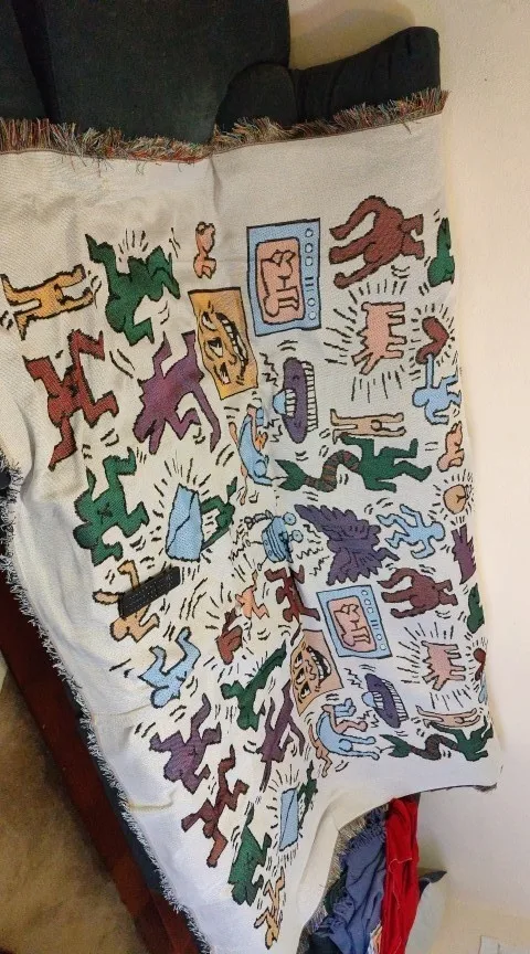 Retro Art Throw Blanket, customer photo