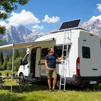 Panneau solaire en verre trempé de 120 watts avec cellule solaire monocristalline, panneaux photovoltaïques 18 V, étanche, durable, efficace pour chargeur de batterie 12 V/24 V, camping-car, balcon, camping. 8