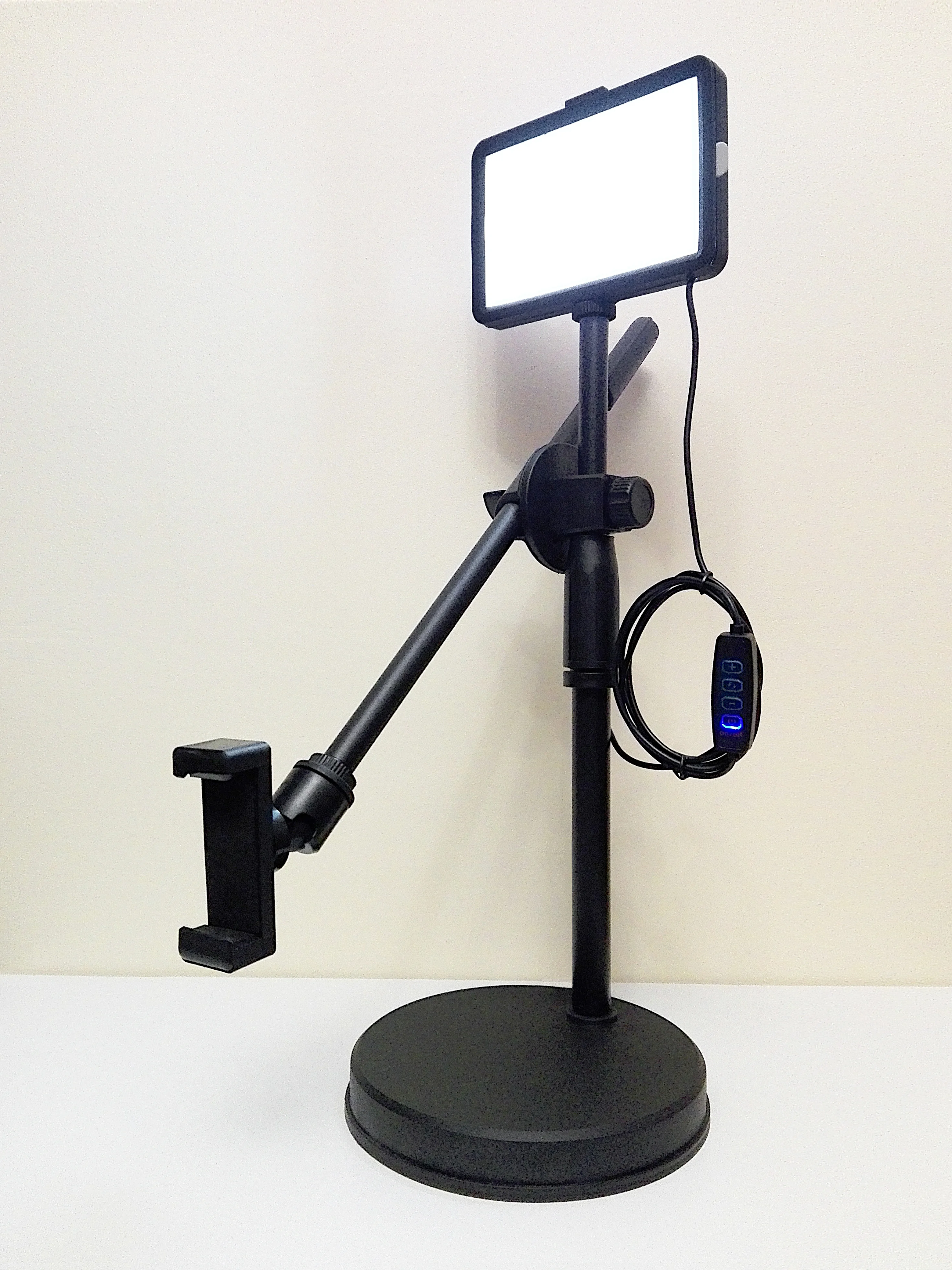 Overhead Tripod with Ring Light Table Tabletop Shooting Stand Tripods with Mobile Phone Holder Boom Arm for Nail Art Photography photo review