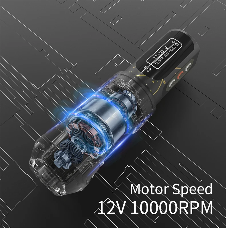 Tattoo Pen Tattoo Motor YILONG Flux MAX Permanent Makeup Machines Rotary Pen Wireless Tattoo Machine 2400mah Strong Coreless Motor Artist Body
