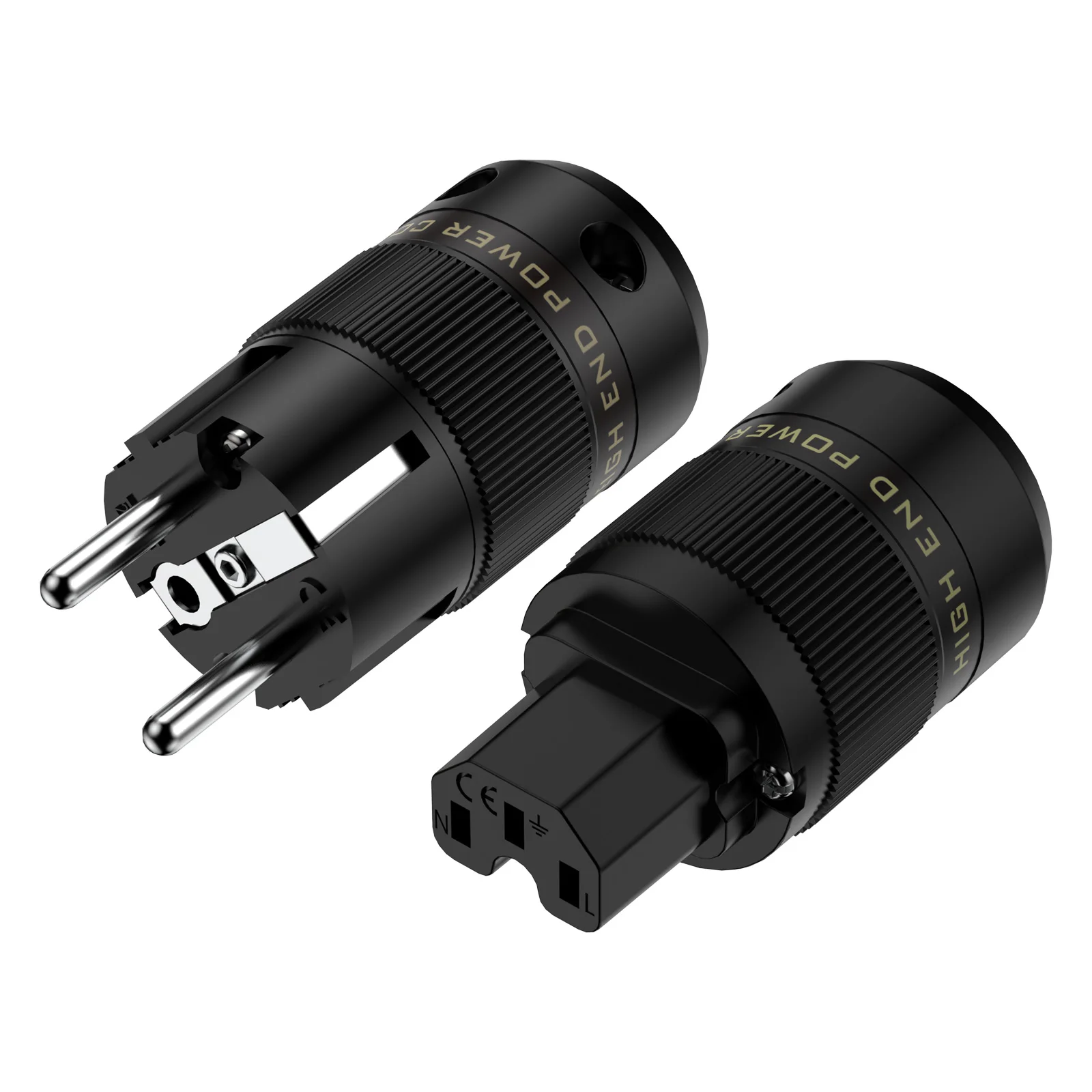 Audiocrast 로듐 도금 EUR Schuko EU 전원 플러그 및 IEC 커넥터 플러그 HIFI