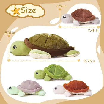 IKASA Mommy Sea Turtle Stuffed Animal Mom and Baby Plush Toy, Cute 15
