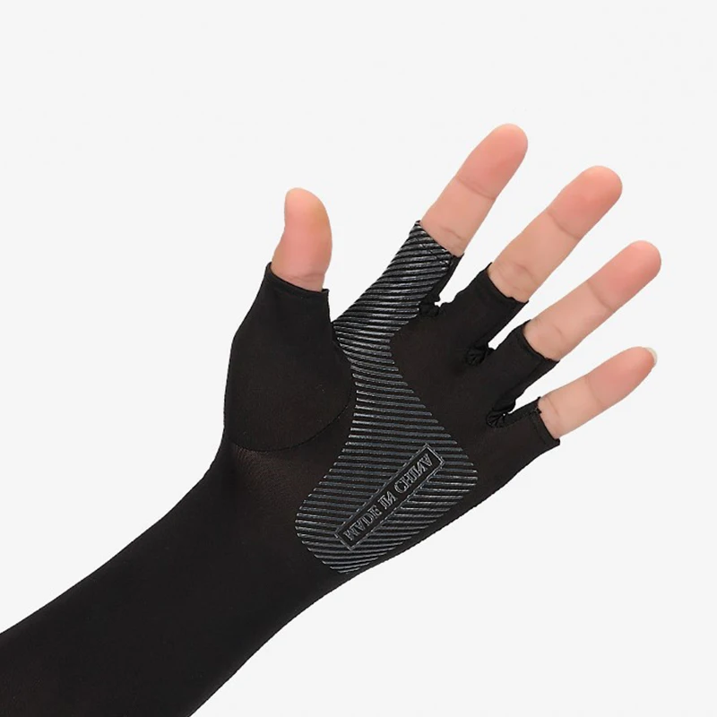 2pcs Sport Arm Sleeves Cycling Running Fishing Climbing Arm Cover Sun UV Protection Ice Cool Sleeves 5-finger Cuff