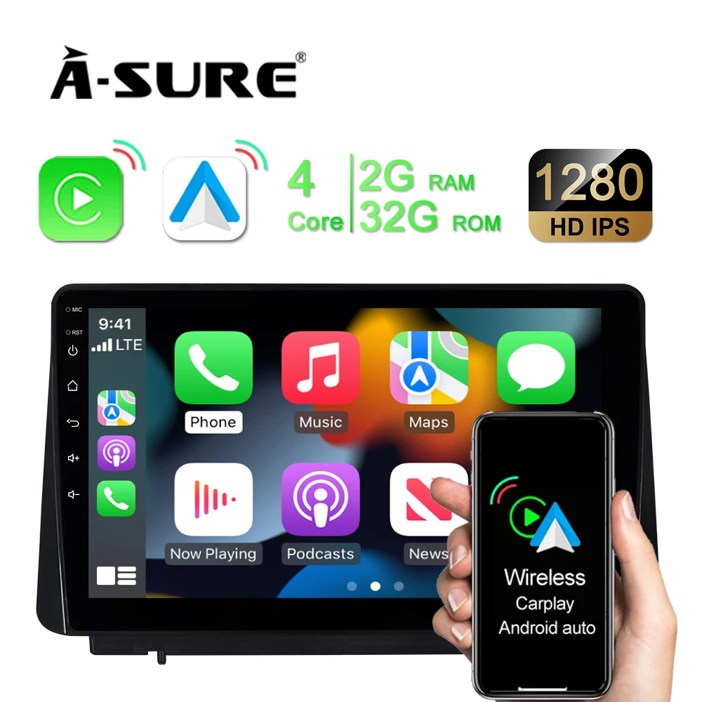

A-Sure 2 Din 10,1 ''автомобильный Мультимедиа Android 10 авто радио беспроводной Carplay BT WIFI GPS навигация для Ford Mondeo 2011-2013