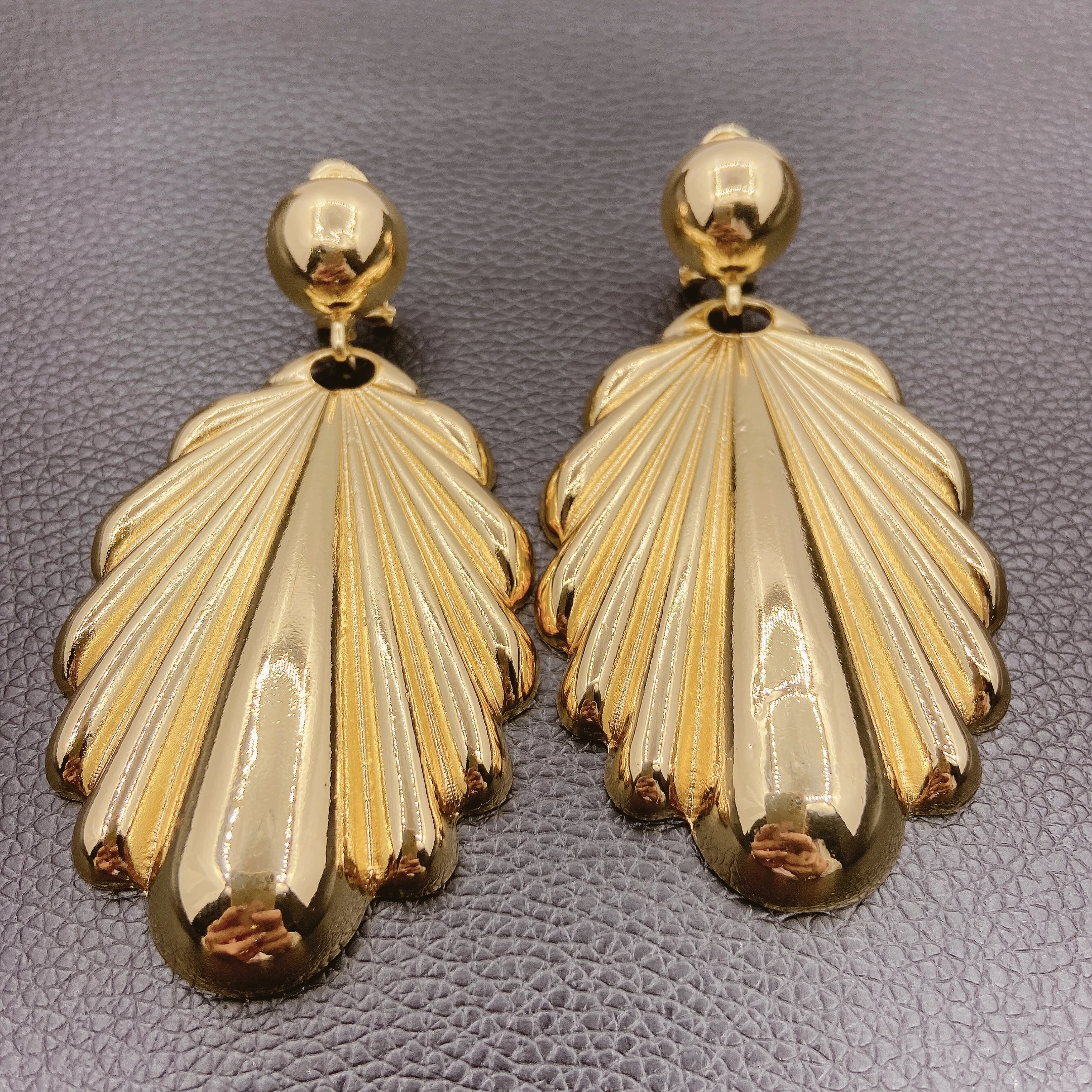 Women's Earrings Pierced Electroplated Gold Copper Alloy Color Large Earrings For Daily Party Wear Free Shipping