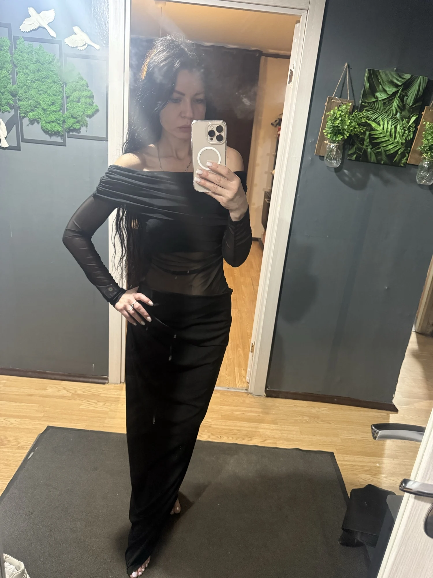 Elegant Off-Shoulder Sheath Maxi Dress for Summer Parties photo review