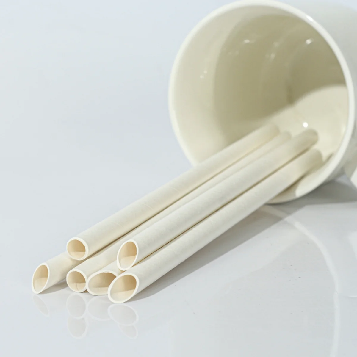 Biodegradable Jumbo Smoothie and Milkshake Paper Straws, 200mm*8mm Wide Disposable for Drink