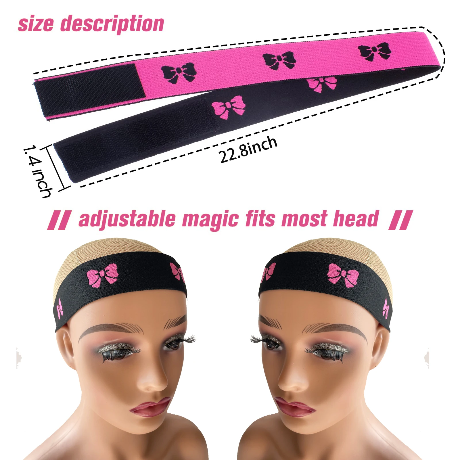 4pcs Elastic Band for Wigs Edges, Wig Band for Wigs Edge Wrap to