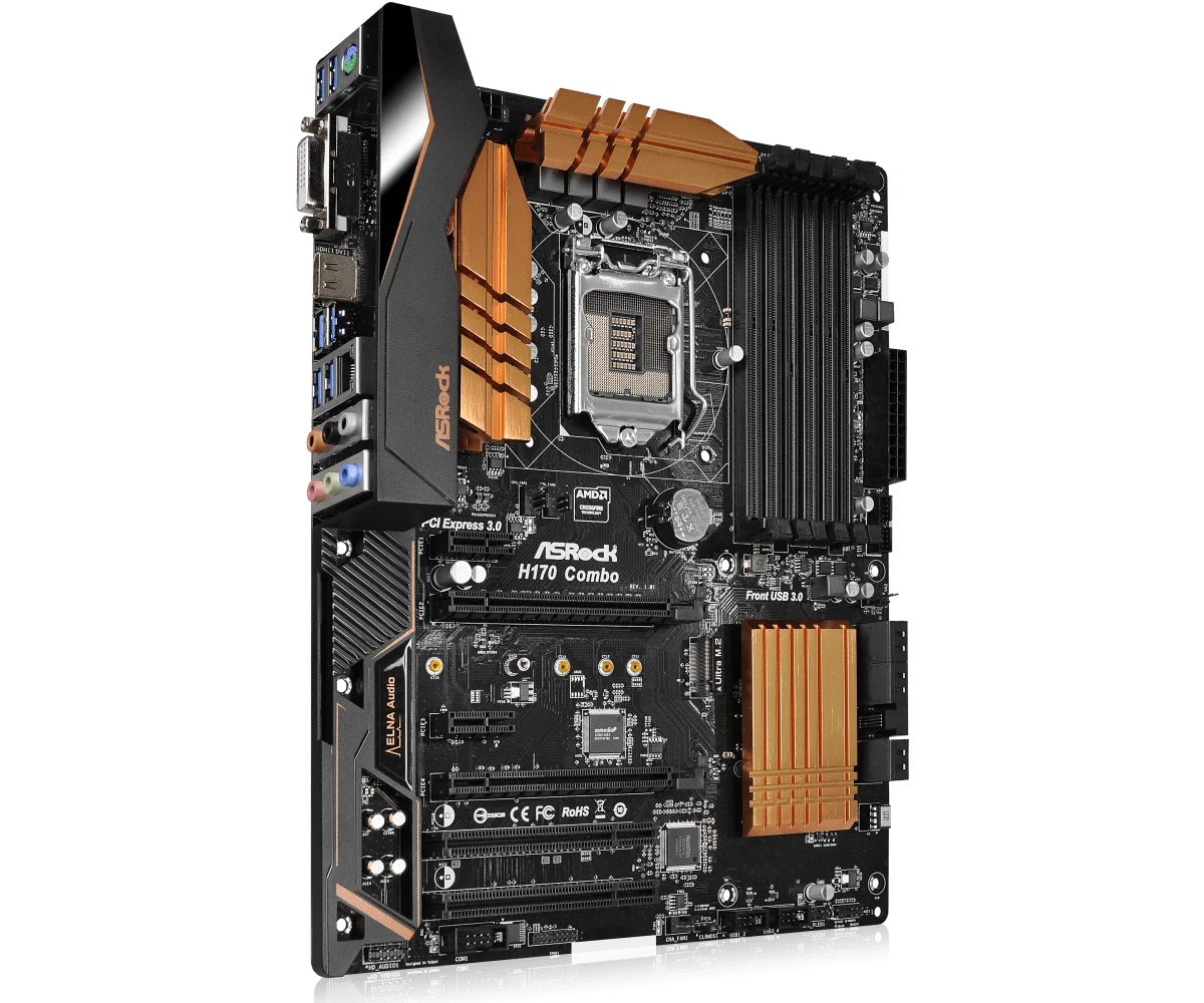 ASRock H170 combo Motherboard Intel H170 LGA 1151 support 7400