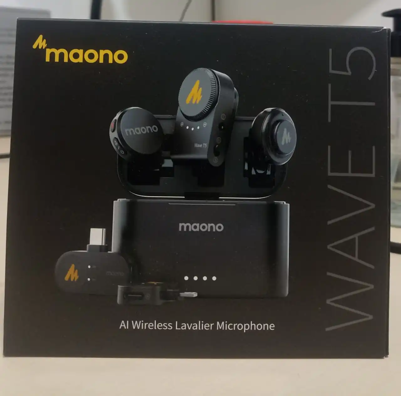 Maono Wave T5 Wireless Lapel Microphone Mini Voice Filter Noise