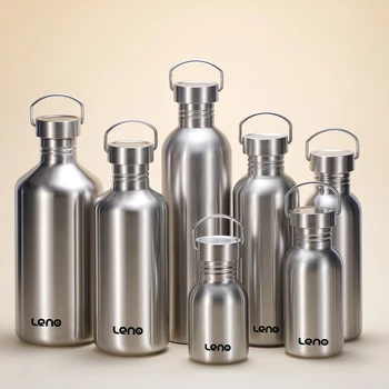 350-2000ml Stainless Steel Water Bottle Single Wall Large Capacity Big Mouth Vacuum Flasks with Lid Cycling Drinkware Sports