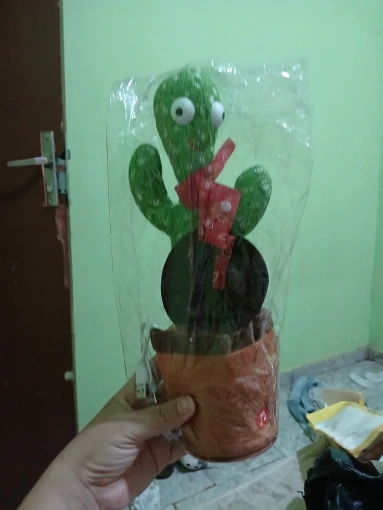 Kit 1/2 Cacto Dançante e Falante Interativo Recarregavel Reproduz Voz, Música, Dança, Luzes, Pelúcia Boneco Brinquedo+cabo photo review