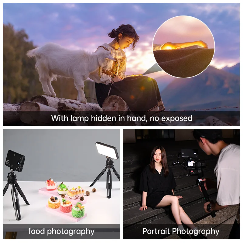 JINBEI EF-P11RGB LED 조명, 연속 조명 패널 램프, 풀 컬러 LCD 디스플레이 비디오 조명, 10W 2700-10000k CRI96 +