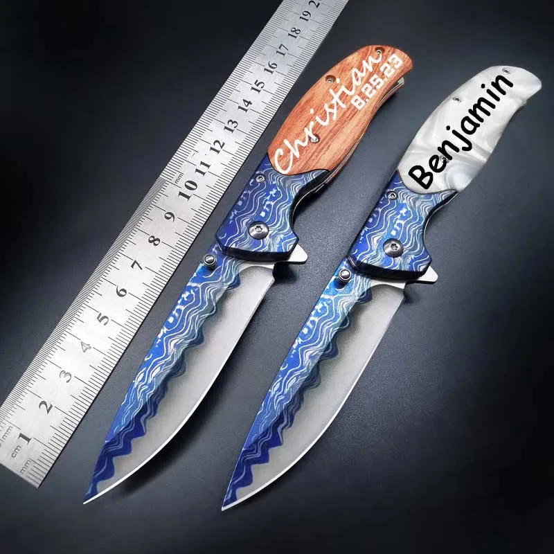 

Wooden Handle Outdoor Knife Military Knife Self-Defense Folding Knife