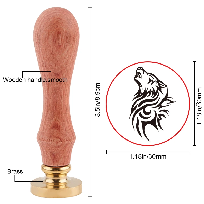 Wax Seal Stamp Set Sealing Wax Stamp Solid Brass Head Wood Handle Retro Brass Stamp Kit Removable Envelopes Invitations Gift Card Rectangle Ocean The