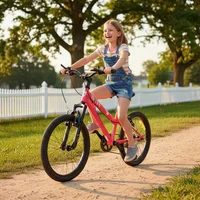 Vélo pour enfants de 20 pouces pour filles et garçons, dérailleur à 6 vitesses, VTT pour les 6-10 ans, freins en V, selle réglable en hauteur, rose 5