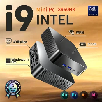 Mini PC Intel Core i9 8950HK/core i3 6100U 16GB DDR4 1/2TB SSD PC Windows 11 UHD Graphics Pocket PC 4K HD