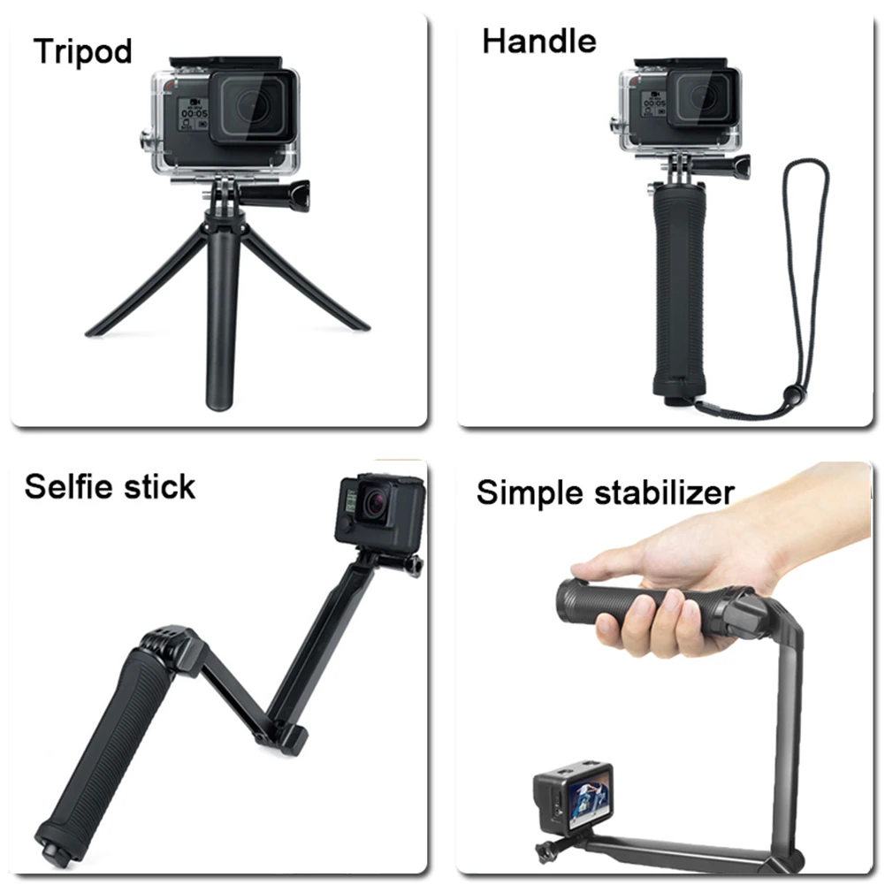 Trépied Selfie Stick pour GoPro - Poignée Multifonction Imperméable