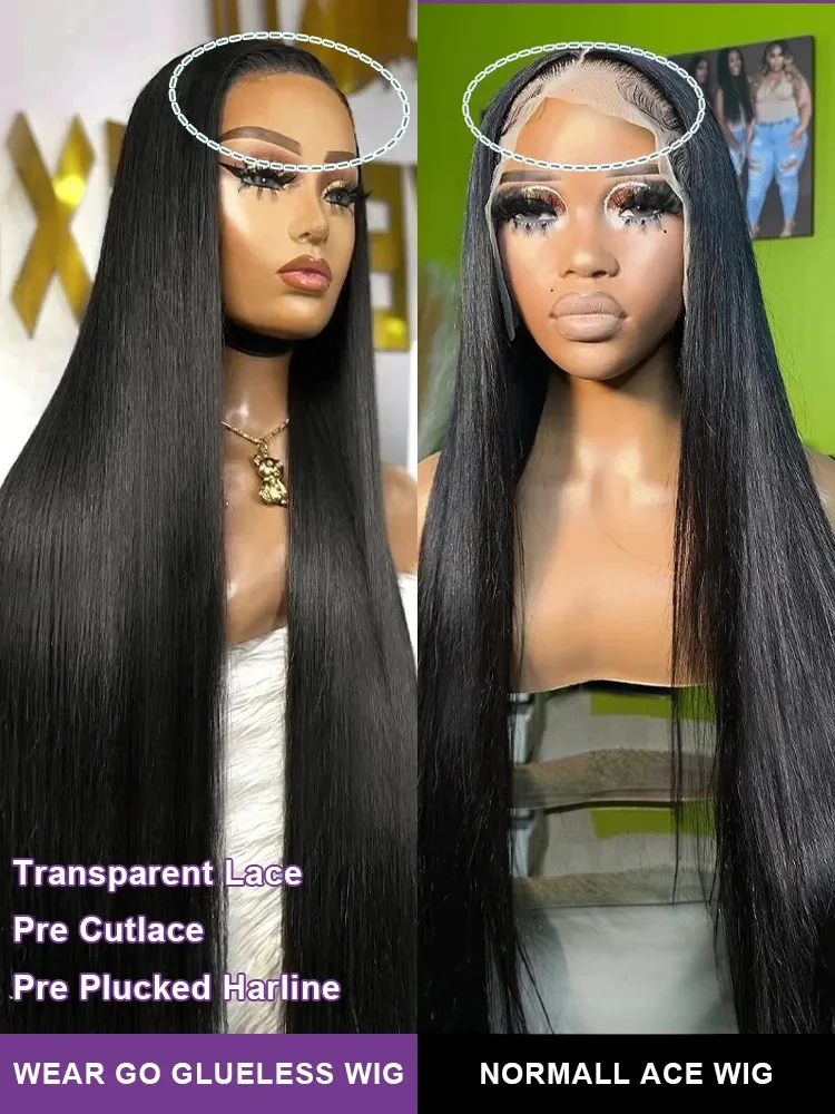 Pre Cut No Glue 13x4 Bone Straight Glueless Wig Human Hair Ready To Wear Brazilian Lace Front Closure Wigs For Women Preplucked human hair wig