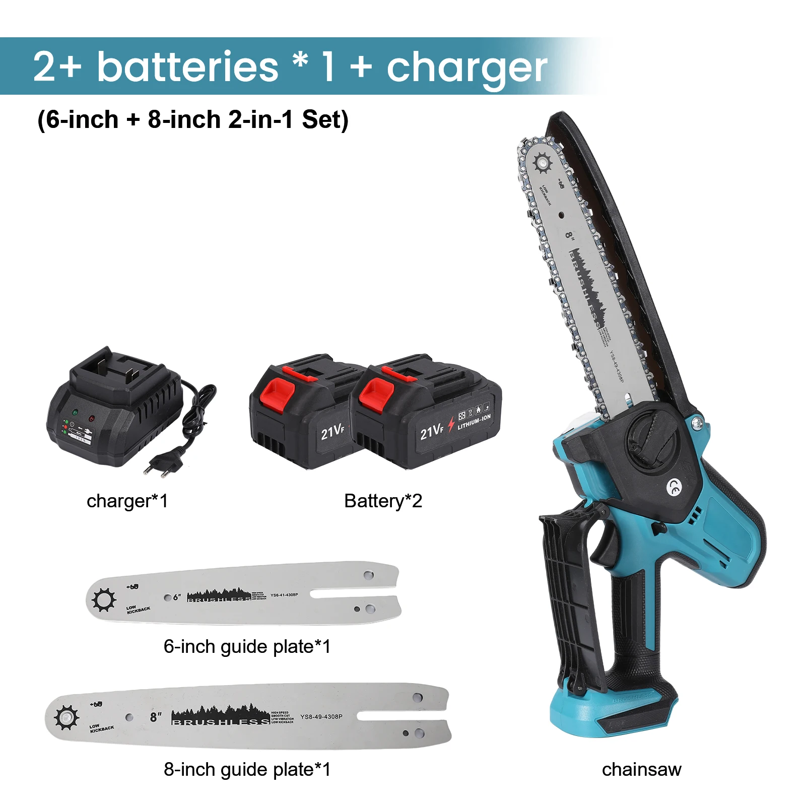 1000W/650W/550W Kabellose Kettensäge für Holzarbeiten mit Kleiner Handgeführter Elektrischer 8-Zoll/6-Zoll Holzfällersäge Mini Tragbare Elektrische Kettensäge – Detail 1