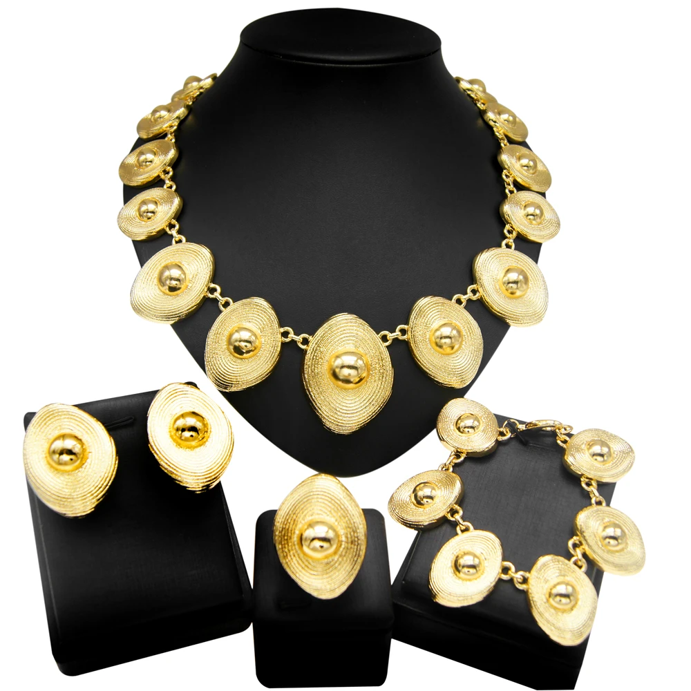 Geometric Bridal Jewellery Set for Women - gold