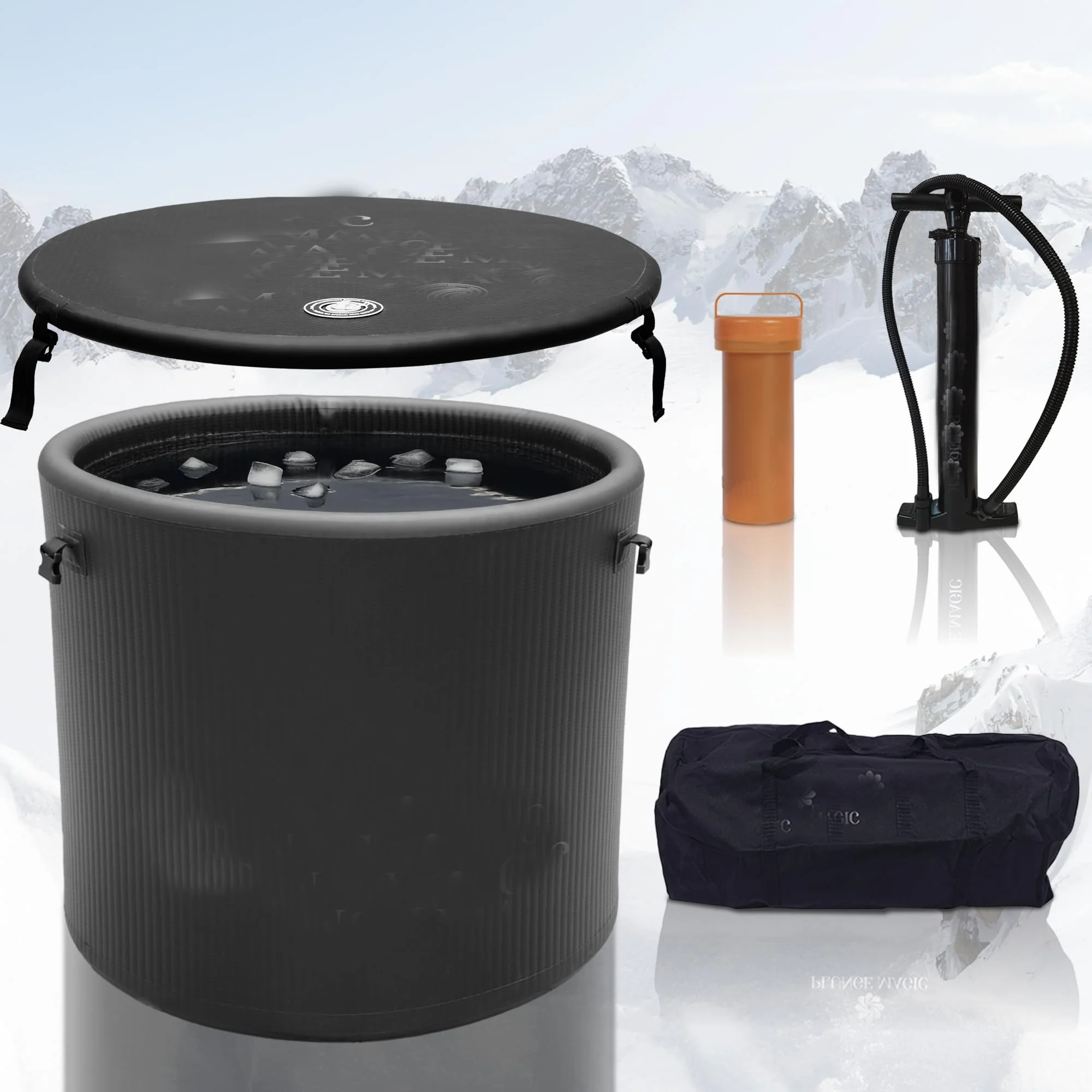 Stock 90CM/116Gallon Fully Insulated Cold Water Plunge Tub Water Ice Bath &Lid, Ice Baths at Home Portable Cold Plunge Tub
