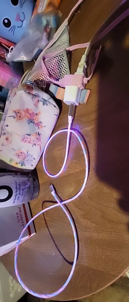 Glowing Cable Mobile Phone Charging Cables LED Light Micro USB Type C Charger For Samsung Xiaomi iPhone 14 13 Charge Wire Cord photo review