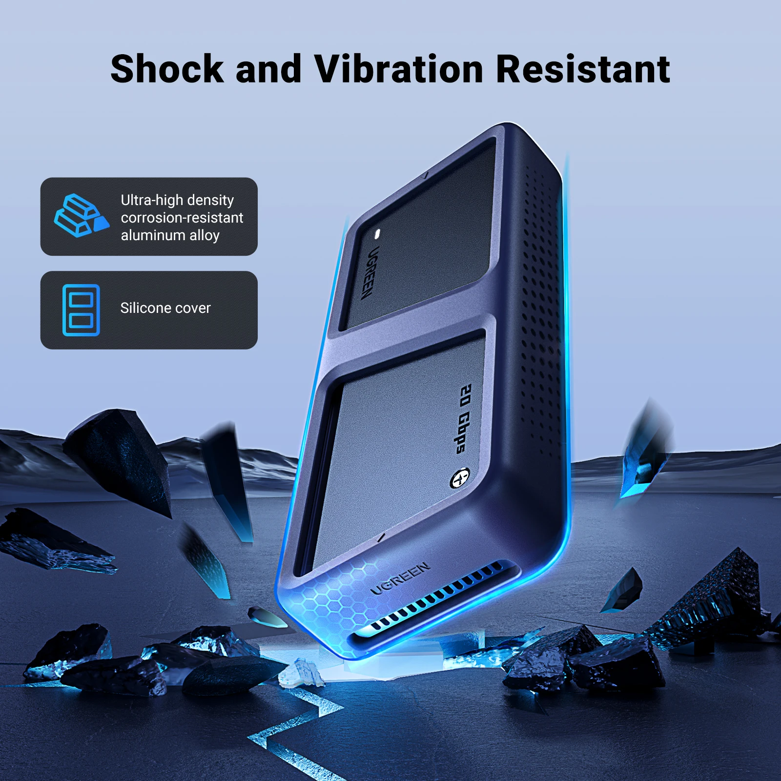 Ugreen-nvme ssdケース、冷却ベスト内蔵、アルミニウム製