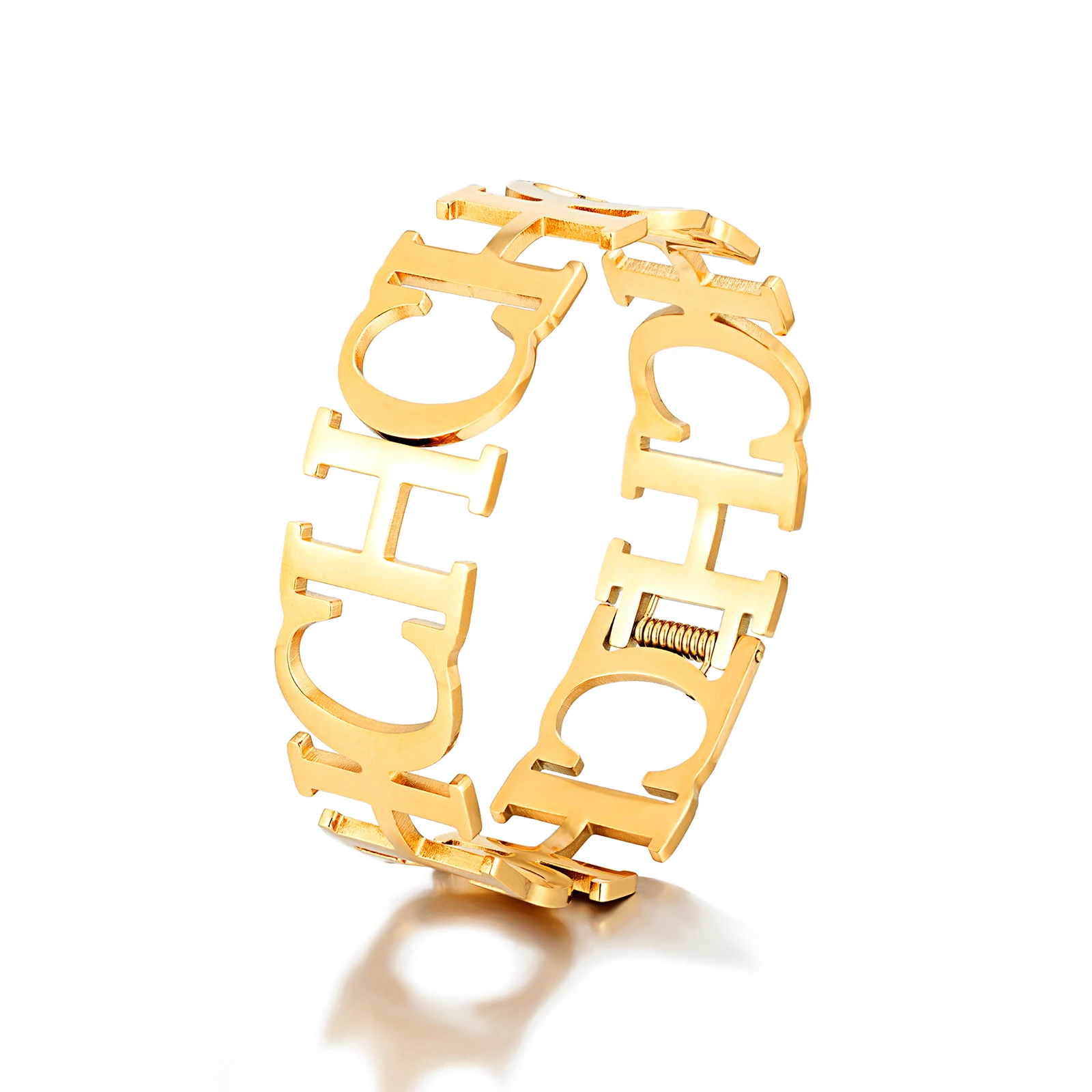 سوار CILMI مطلي بالذهب قابل للتعديل للنساء ، سوار...