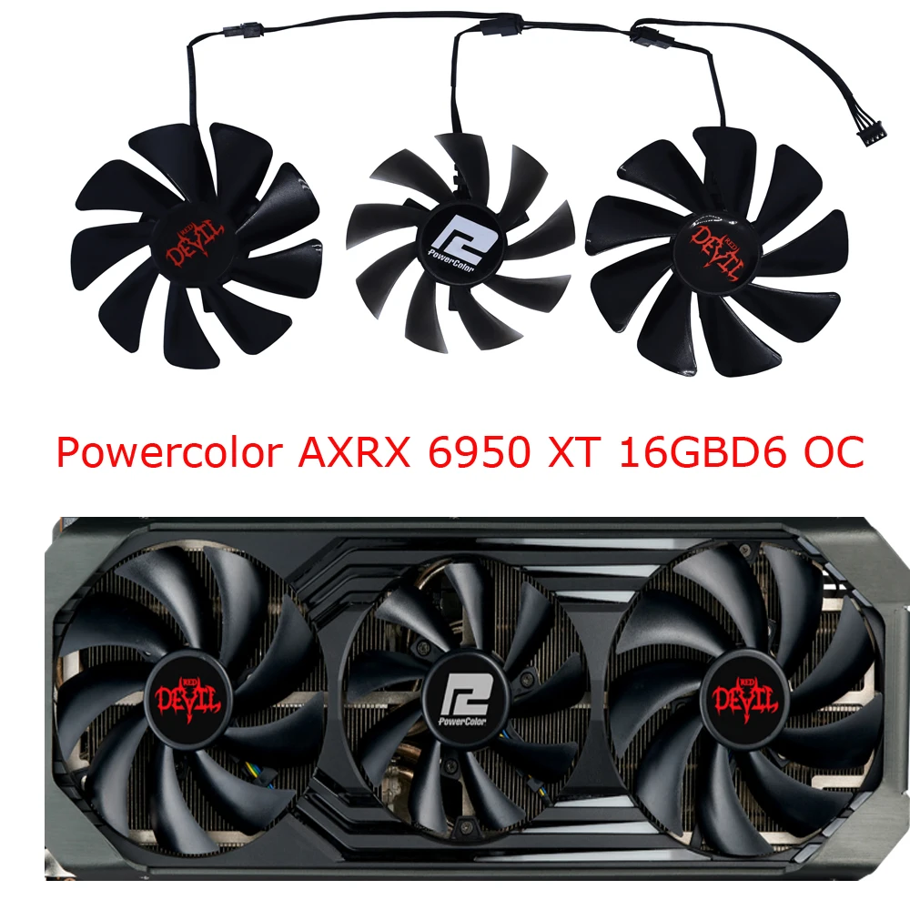 Cooler,Refrigerador GPU,ventilador placa de vídeo,Para PowerColor Red