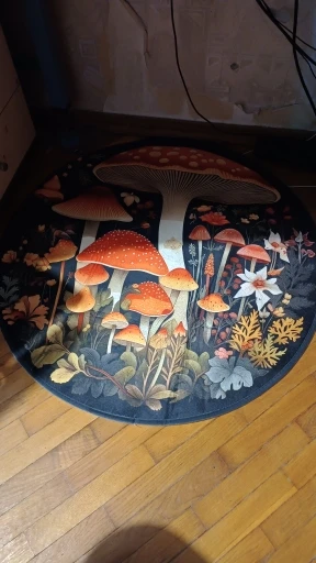 Enchanted Mushroom Kingdom Rug Colorful Round Forest Floor Mat Living Room Decor Bedroom Carpet Inspired By The Magical Forest photo review