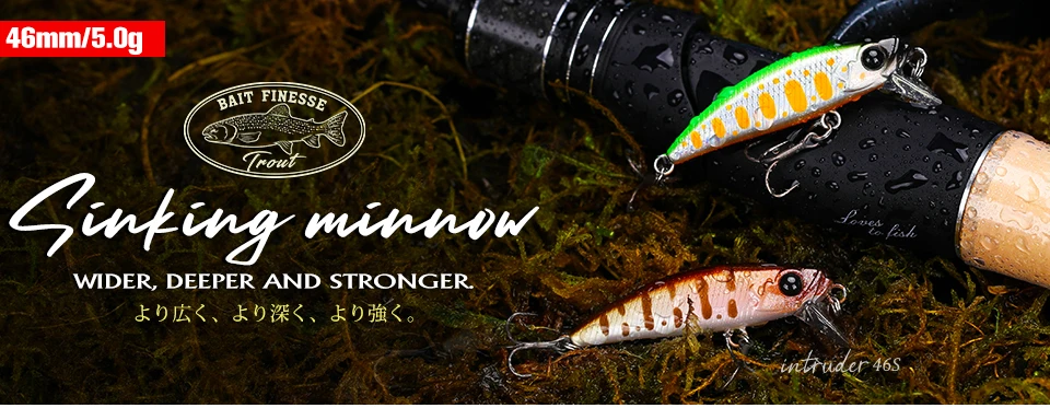 TSURINOYA 50S Flussangeln Sinking Stick Bait Minnow Fishing Lure Intruder 50mm 5g Forellenbereich Bach Ajing Fake Fish Hard Baits – Detail 1