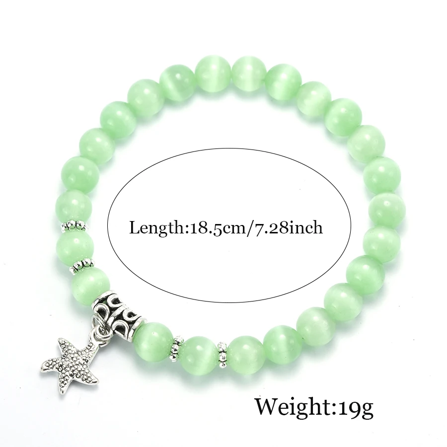 Moonstone Beaded Starfish Bracelet for Women