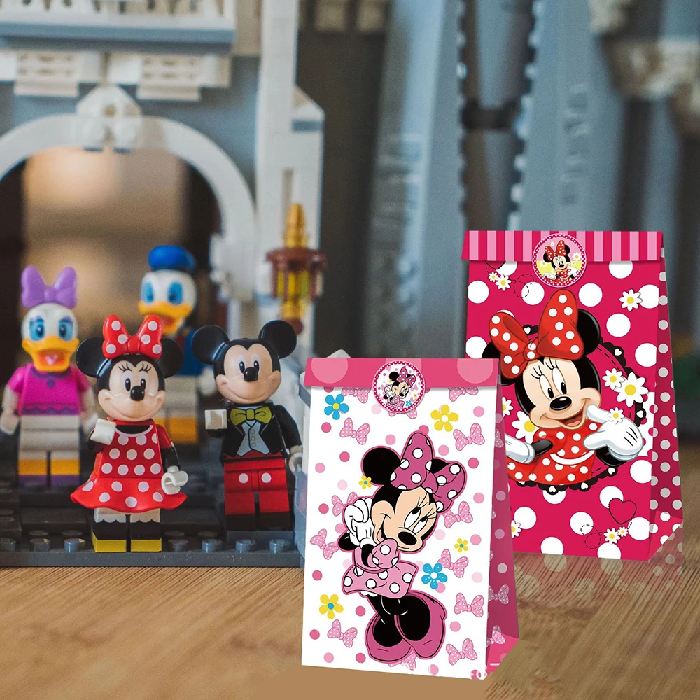 Disney Minnie Maus Geschenk Tasche Totel Taschen Minnie Mädchen Geburtstag  Party Dekorationen Candy Boxen Verpackung Tasche Baby Shower Party Geschenk  - AliExpress