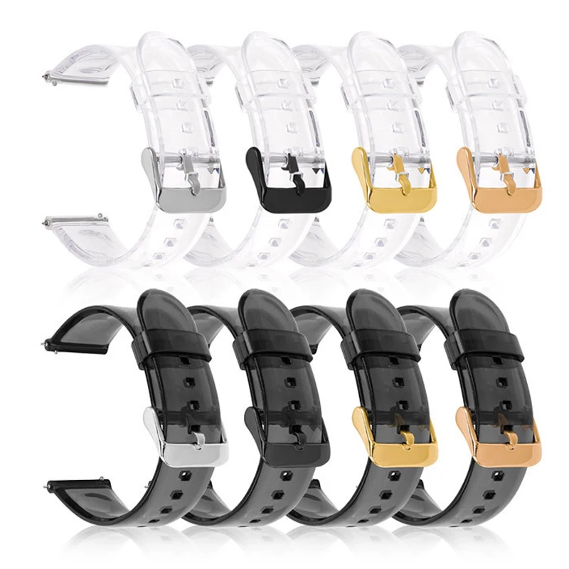 Transparent Sport Waterproof Quick Release Watch Strap with Stainless Steel Buckle