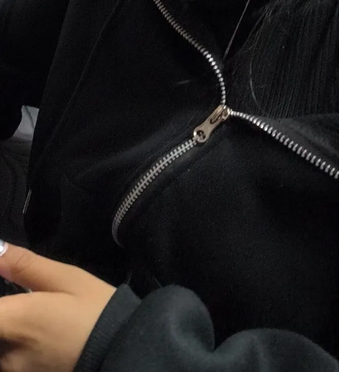 Y2 K Oversized Zip Hoodie Women Crop Top Autumn Winter Cozy photo review