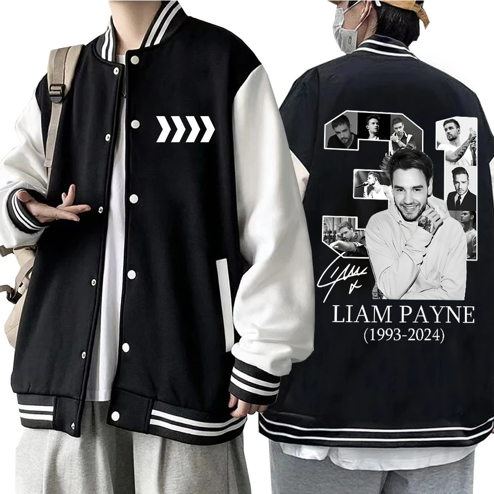 Liam Payne Rest in Music 2024 Hoodie Baseball Uniform Jacket Women Men Baseball Jacket Hoodie Harajuku 2