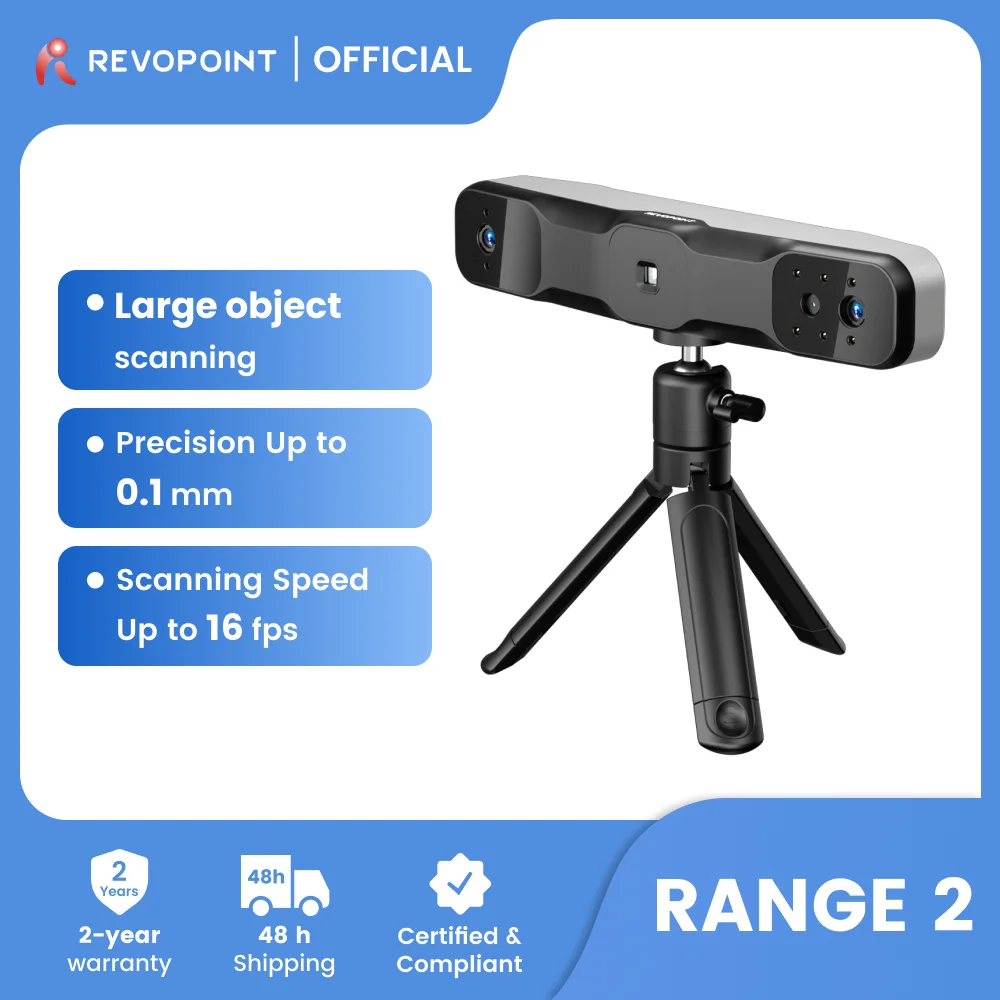 Revopoint range 2 3Dハンドヘルド3Dスキャナー、3Dモデリング、内蔵