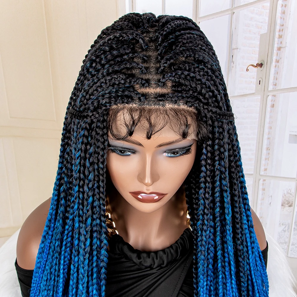 Synthetic Lace Front Wig Braided  Colored Lace Front Braids Wig