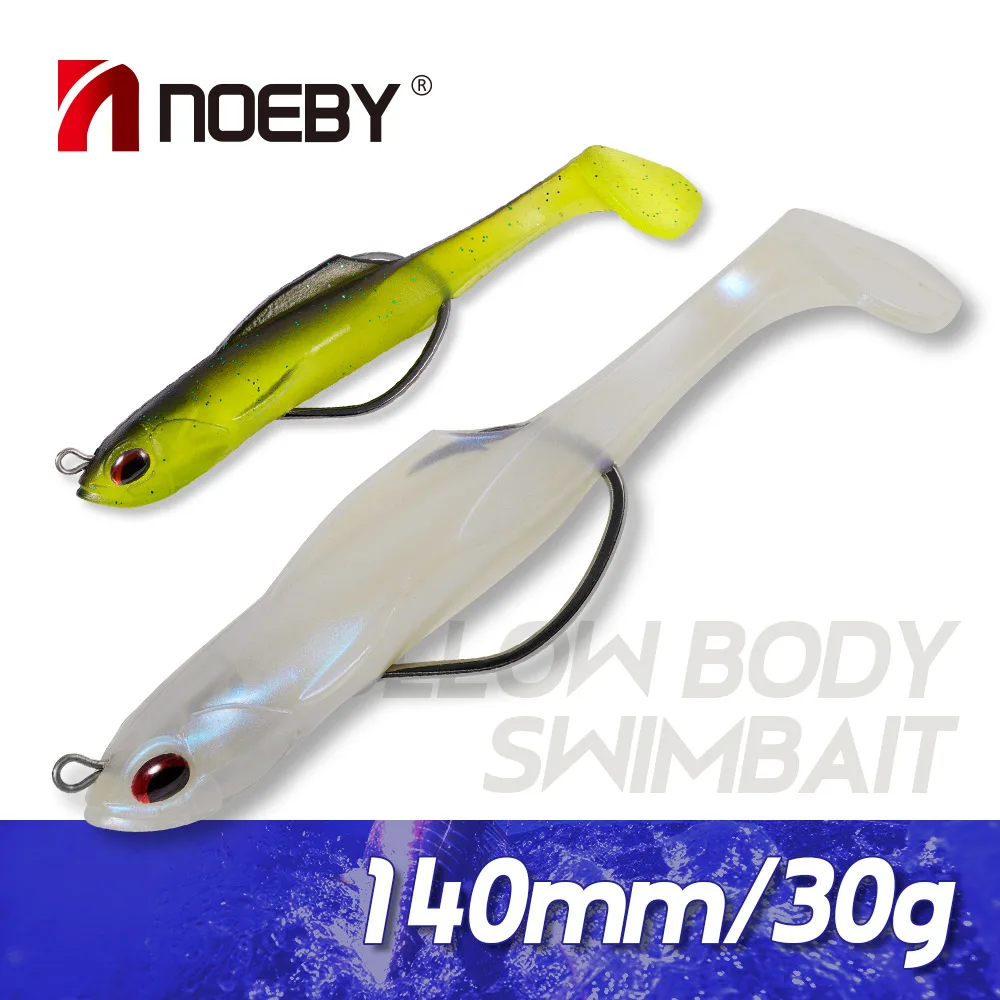 NOEBY Hohlkörper-Swimbait 14cm 30g Sinkender TPR-Weichköder Shad Stinger-Haken für Hecht, Barsch, Zander Angelköder