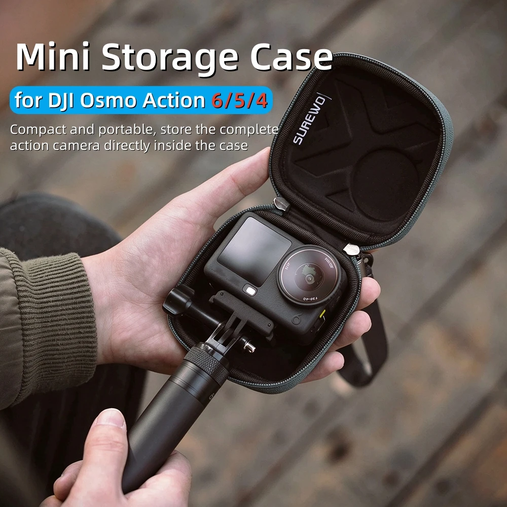 Compact Shockproof Hard Shell Storage Case for Action Camera Accessories