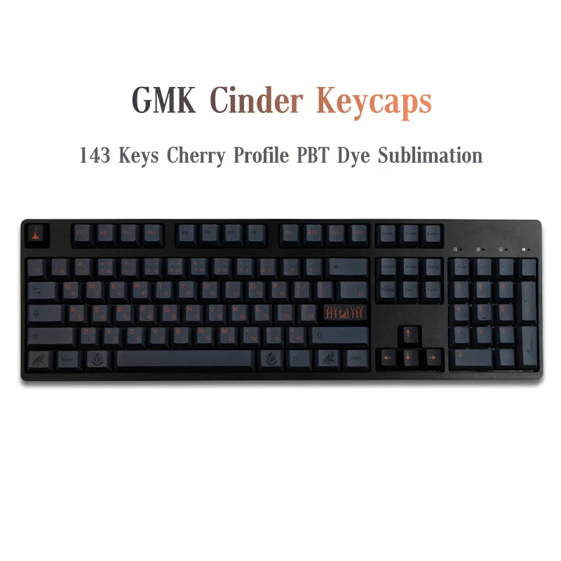 Chaves Gmk Cinder Keycaps Cereja Perfil Pbt Cinco-face Sublimação Teclado Mecânico Japonês Keycap para mx Switch com 7u 143