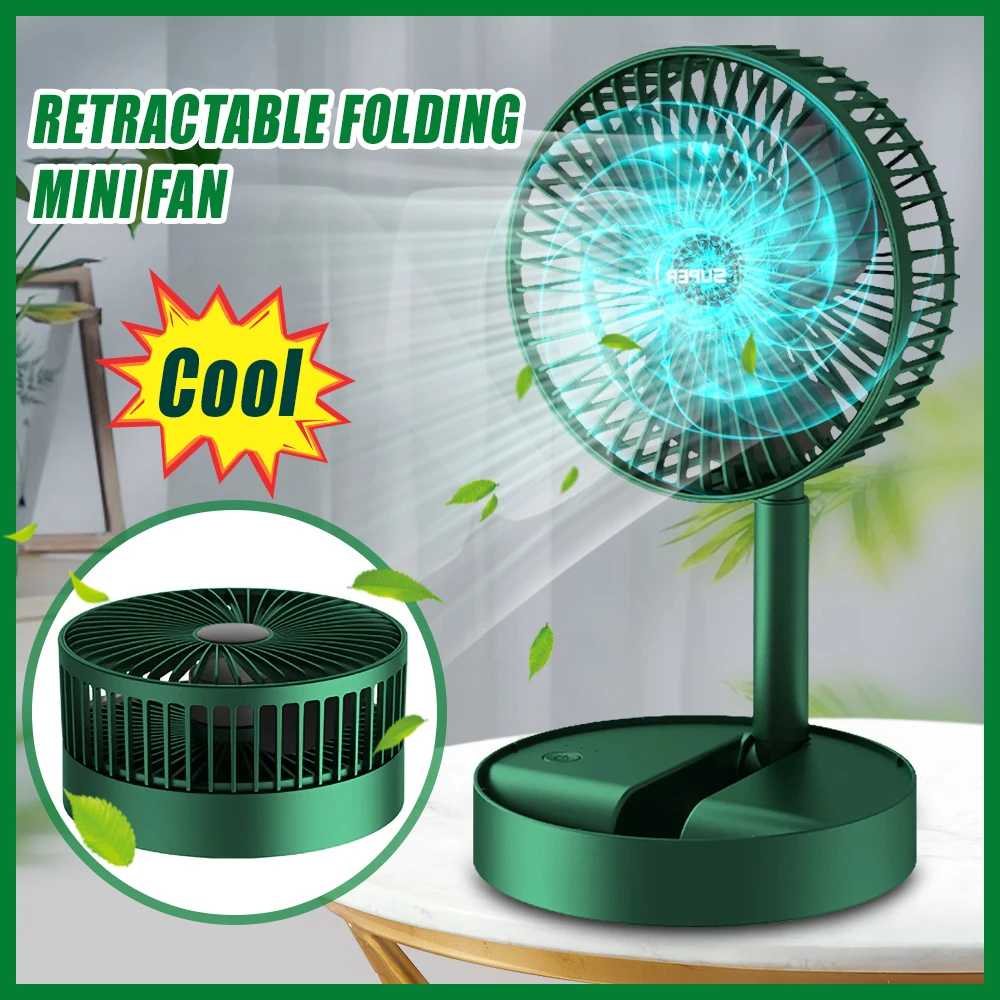 USB Portable Rechargeable Fan Office Household Foldable Telescopic Fan Low  Noise High Battery Life Standby Mini Electric Fan New - AliExpress