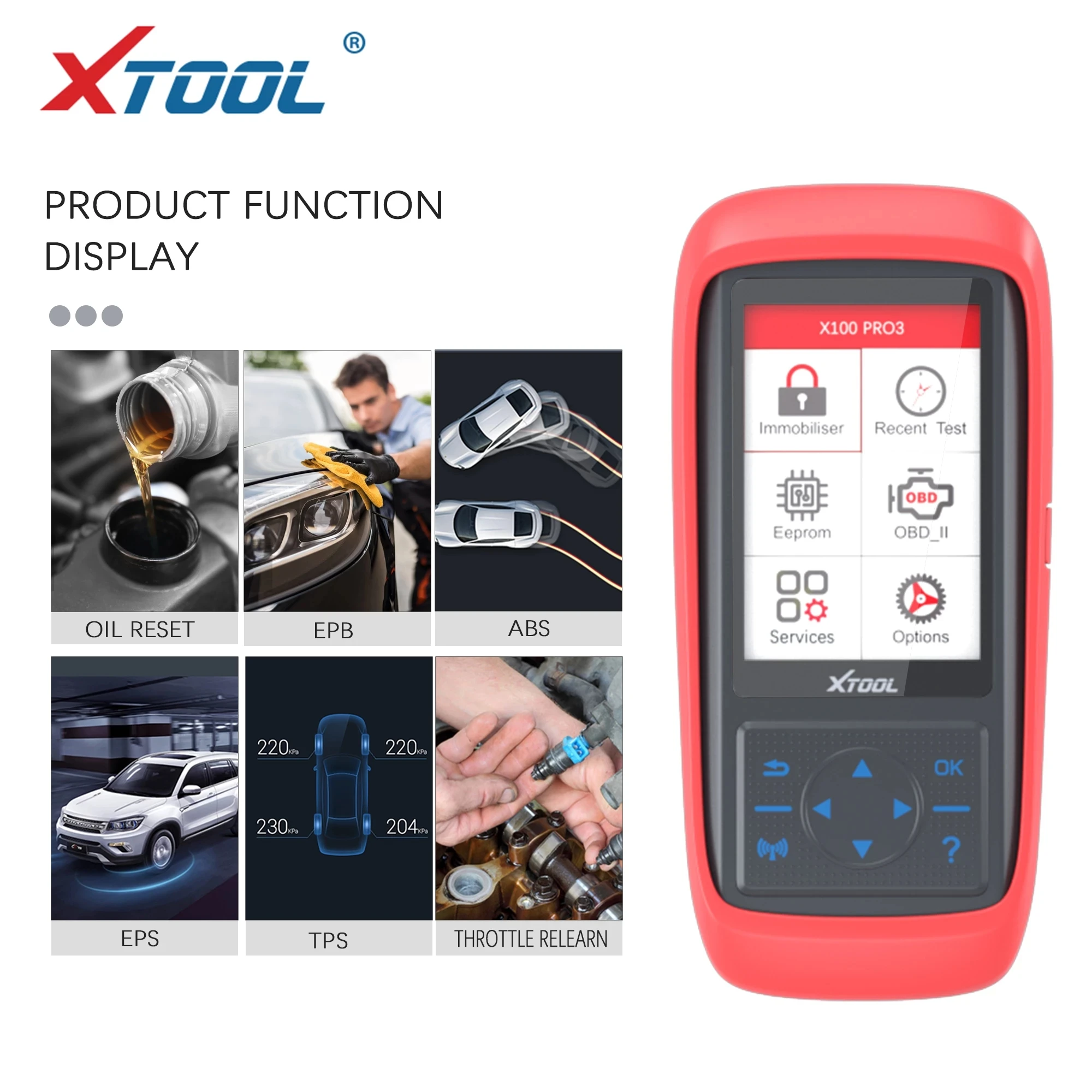 XTOOL X100 PRO3 OBD2 자동차 키 프로그래머 코드 리더 스캐너 진단 도구 EPB ABS TPS PK NT650 CRP129E 429C 무료 업데이트