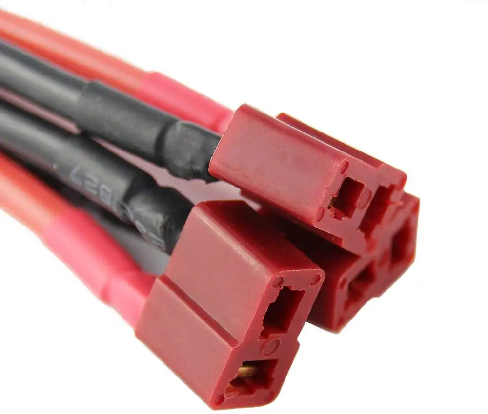 딘 울트라 피그 테일 케이블 T 플러그 커넥터, 남성 및 여성 10cm 14 AWG 소프트 실리콘 와이어 RC 취미 쿼드콥터 리포 배터리용