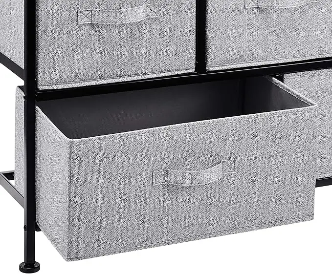 Black Extra Wide Fabric 5 - Drawer Storage Organizer Unit for Closet 3