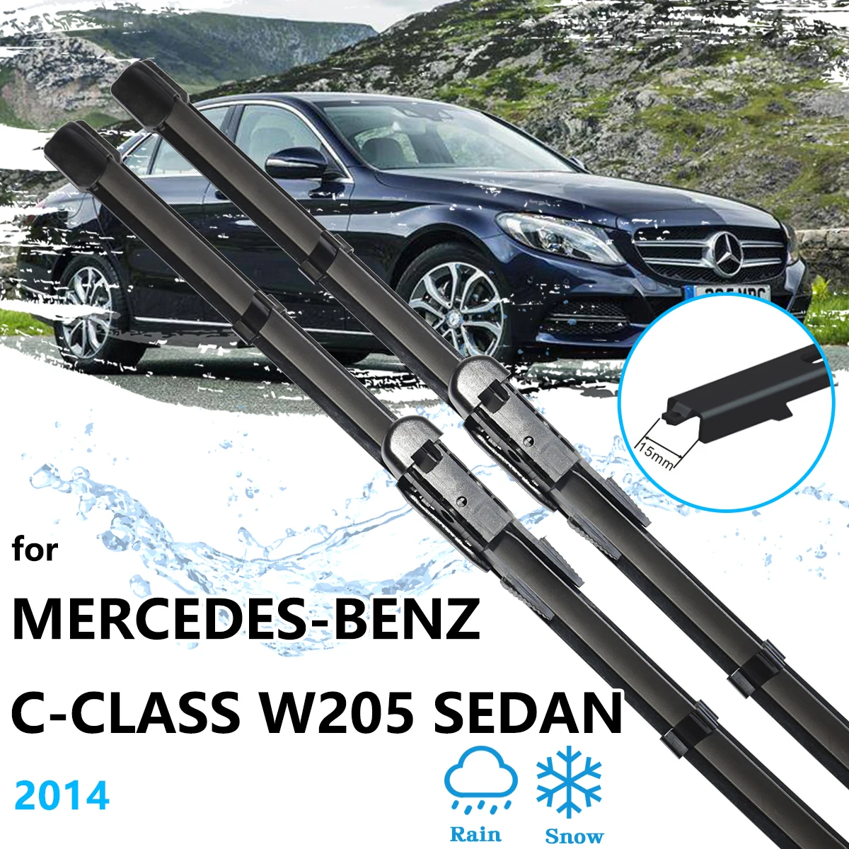 Set Spazzole Tergicristallo Anteriori E Posteriori Per Mercedes Classe A W169 (2004-2012) E Classe B W245 (2005-2011)