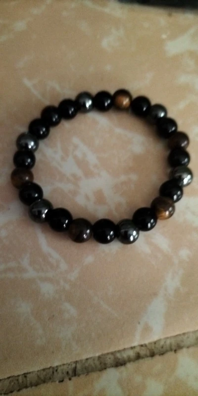 Triple Protection Bracelet: Tiger’s Eye, Obsidian & Hematite photo review