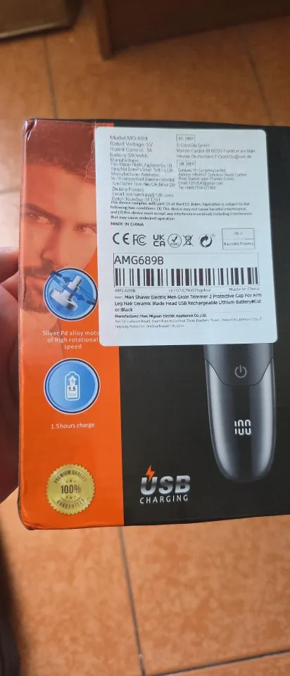 Man Beard Shaver Sideburn Electric Body Hair Trimmer With 2 Protective Cap For Underarm Leg Hair Razor Rechargeable Grooming Kit photo review